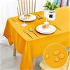 DWCN Tovaglia antimacchia, lavabile, impermeabile, per sala da pranzo, casa, giardino, feste e matrimoni, 130 x 160 cm, colore: giallo