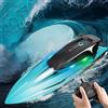 OBEST Barca Telecomandata 2.4GHz, 20KM/H RC Barca Giocattolo alta Velocità，Motoscafo Elettrico con Luci Abbaglianti e 2 Batteriee, Piscine/Laghi/Stagni Giocattoli Regali per Adulti e Bambini