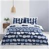 Rapport Home Truro - Set copripiumino reversibile in microfibra per letto matrimoniale, colore: Blu