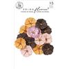 Set di 15 Fiori di carta color Ocra Rosa e Marrone
