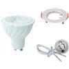 Samsung Kit V-TAC Faretto LED GU10 6,5W 3000K + Portalampada + Portafaretto foro 60mm - 192 - 6640 - 3423