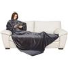 Kanguru Coperta con maniche Grigio, soffice plaid in pile, Microfibra, con tasca centrale, 210x140cm, regalo donna compleanno, amica, Hoodie per divano, letto, relax, Natale, vestaglia invernale