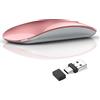 Uiosmuph G11 Mouse Wireless Ricaricabile, Mouse Senza Fili Silenzioso, 2,4 GHz con Ricevitore di Tipo C e USB per Laptop/PC/Mac/Chromebook,Oro rosa