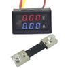 Aihasd 0,28 pollici 100V DC Amperometro voltmetro digitale LED di misurazione della tensione di corrente Misuratore da pannello a doppio display amperometro Volt Amp con shunt 100A (Rot+Blau; 100A)