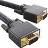 KabelDirekt - Cavo adattatore da connettore VGA a VGA - 1 m - intrecciata per una qualità dell'immagine massima grazie ai conduttori in rame altamente purificato (Full HD, connette PC al monitor)