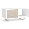 Skraut Home MESAWINDBLROTALB02 Tavolino da Salotto, Melamina, Bianco-Quercia, 92x50x45cm
