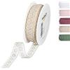 Halbach Seidenbänder Nastro in pizzo larghezza: 15 mm. Lunghezza: 18 m, merletto in rotolo, nastro per matrimoni, cucito o decorazione da tavolo, tessuto in pizzo per fai da te, colore: madreperla