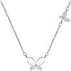 Yumilok Collana da donna con ciondolo, in argento Sterling 925, con zirconi, opale, farfalla, per donne e fidanzate