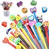 JSMTKJ 50 PCS Matite del fumetto con Gomma, Gadget Compleanno Bambini Matite di Legno Matite Grafite Colorate Regalino per Bambina Bambino Festa Battesimo Comunione Regalo