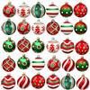 ZYDNANYANG 30 Palline - 10 Designs Accessori Decorativi per L'Albero di Natale - addobbi Natalizie in Rosso e verde - Diverse Forme di Palline ed Un Puntale per Albero di Natale