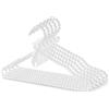 Linkidea - Confezione da 5 grucce con perline, elegante design in plastica antiscivolo per abiti e pantaloni, organizer per armadio per matrimoni e occasioni speciali (bianco)