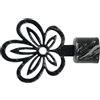GIRASOLE HOME® Terminale Fiore per Asta da Tenda dal Diametro di 18-20 mm 2 Pezzi in Ferro (Nero e Argento)