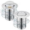 WJUAN 2 Pezzi Filtro Lavandino Acciaio Inox, WJUAN 33 × 50 mm Raccogli Capelli Doccia, Pop Up con Anima in Rame Filtro Scarico Lavandino, per Cucina, Bagno, Vasca da Bagno