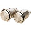 Gebildet 2pcs 16mm 5A/12V/24V/125V/250V Autobloccante Interruttore a Pulsante Terminali a Vite Pulsante Impermeabile in Metallo in Acciaio Inossidabile(Testa Piatta)