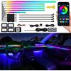 TWETIZ Striscia LED in materiale acrilico per interni auto, con app wireless, RGB Dreamcolor 14 in 1, kit di illuminazione in fibra ottica, circa 4,5 m, 593 LED, attivazione sonora, 16 milioni di colori