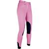 HKM 9064 Penny Easy - Pantaloni da Equitazione da Bambina, con Inserti al Ginocchio, Colore: Rosa/Blu Scuro
