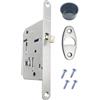 GAMOBIFER Serratura per Porte Scorrevoli Bagno WC, AGB SCIVOLA TRE, Serratura da infilare nelle porte interne scorrevoli, Modello con 1 solo Foro Quadro Maniglia. Fronte Tondo 16 x 160 mm. (CROMATO OPACO)