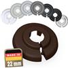 FUX Copri Tubi Termosifoni - 10 Rosette per Termosifone 22mm, Marrone nocciola (RAL 8011) - Copertura per Tubi Riscaldamento, Rosette Termosifoni, Accessori Termosifoni