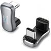 MoKo 2 pezzi Adattatori, 180° Adattatore USB C Maschio a USB-C Femmina a Forma di U, Connettore USB C con Ricarica Rapida PD 140W per Steam Deck Switch Computer Portatile Tablet Telefono, Grigio