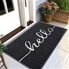 Homaxy Hello Zerbino per interni ed esterni, tappetino antiscivolo raccogli-sporco per porta, zerbino lavabile per esterni per porta di casa, area d'ingresso, giardino (80 x 120 cm, nero)
