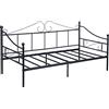 Dorafair - Divano letto con doghe in metallo letto, divano, per camera da letto, soggiorno, 90 x 190 cm, colore nero