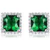 Diamond Treats Orecchini in argento sterling 925 con zirconi quadrati verdi di alta qualità