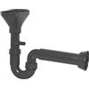 Cornat Rezyklat T359104R, antigoccia, 1 1/2 pollici, Ø 50 mm, con imbuto e supporto da parete, realizzato in plastica riciclata, Made in Germany, sifone antigoccia, colore: grigio