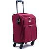 R.Leone/Ormi Valigia Trolley Espandibile bagaglio a mano 4 ruote in stoffa adatto easyjet 45X36X20 214 (Bordò, XS Bagaglio a mano 51cm)