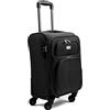 R.Leone/Ormi Valigia Trolley Espandibile bagaglio a mano 4 ruote in stoffa adatto easyjet 45X36X20 214 (Nero, XS Bagaglio a mano 51cm)