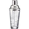 Westmark Shaker per cocktail Sam - shaker con bilancia e colino, miscelatore professionale per cocktail, accessori per bar, include ricette - acciaio inox, vetro, 400 ml