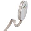 Halbach Seidenbänder Nastro regalo natalizio con scritta Natale, larghezza 15 mm, lunghezza 20 m, ideale per confezionare eleganti regali di Natale, colore: lino/bianco