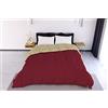 Italian Bed Linen Trapunta Invernale Matrimoniale 260x260 cm, Bicolore, Doubleface, Microfibra, Made in Italy - Piumone Imbottitura 300gr Bordeaux/Panna