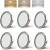 KYOTECH Faretti LED da incasso per mobili 230V 4W G4 300LM,3000K Caldo 4000K Neutro 6000K Freddo faretto da incasso, in acciaio inox spazzolato, al posto delle lampade ad alogene cromo nichel Set di 6