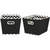 Household Essentials 2-Tone Medium Tapered Storage Bins, Black Contenitori Conici Medi Bicolore, Tessuto, Chevron Nero, M, 2 unità