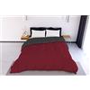 Italian Bed Linen Trapunta Invernale Matrimoniale 260x260 cm, Bicolore, Doubleface, Microfibra, Made in Italy - Piumone Imbottitura 300gr Bordeaux/Fumo