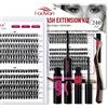 FADVAN Kit Extension per Ciglia Cluster Fai Da Te, 30D+40D 0.07D Curl Ciglia Extension Volume Cluster DIY with Lash Bond& Seal, Pinze per Ciglia, Remover, Kit di Ciglia Extension Finte(RR-30+40D)