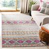 SAFAVIEH Tappeto Boho per Soggiorno, Sala da pranzo, Camera da letto - Madison Collection, A Pelo Corto, Grigio e Avorio, 91 X 152 cm