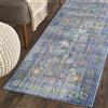 SAFAVIEH Tappeto Boho per Soggiorno, Sala da pranzo, Camera da letto - Valencia Collection, A Pelo Corto, Blu e Multi, 69 X 244 cm