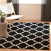 SAFAVIEH Tappeto Geometrico per Soggiorno, Sala da pranzo, Camera da letto - Cambridge Collection, A Pelo Corto, Nero e Avorio, 91 X 152 cm