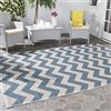 SAFAVIEH Tappeto Geometrico per Soggiorno, Sala da pranzo, Camera da letto - Courtyard Collection, A Pelo Corto, Blu e beige, 120 X 180 cm