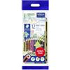 STAEDTLER 185 SET2 Noris Colour matite colorate + matita Tradition HB e gomma Mars (confezione da 12)