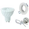 Samsung Kit V-TAC Portafaretto orientabile + Portalampada + Faretto LED GU10 6,5W 3000K foro 75mm - 192 - 3599 - 3423