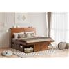Memomad Set Bali Caramello: letto matrimoniale 160x200 + testiera 170 + rete a doghe. in legno di pino massiccio