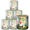 Dehner Best Nature - Cibo umido per cani, senza cereali, per cani adulti, manzo, tacchino, carote, 6 barattoli da 800 g (4,8 kg)