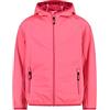 CMP - Giacca in light softshell da bambini con cappuccio fisso, Gloss-Fragola, 152