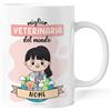 Caribu design Tazza Veterinaria Personalizzata con Nome e Colore Capelli - Idea Regalo per Medico Animali Personalizzabile e Originale Compleanno, Natale, Laurea, Lavoro (Veterinaria Donna)