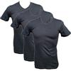 Armata di mare Maglietta Intima Uomo 3 Pezzi Caldo Cotone Corta Scollo V t-Shirt Invernale gt913 Taglia 7° Nero