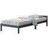 [en.casa] Struttura Letto in Legno di Pino 90 x 200 cm con Testiera Bassa Letto Singolo in Design Minimal - Grigio Scuro