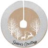 N&T NIETING Coperta per albero di Natale, 75 cm, con cervo e glitter argento e allegra coperta per Natale, decorazioni natalizie