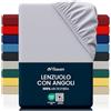 Flowen Lenzuola Matrimoniali con Angoli 180x190 cm Grigio Chiaro in Microfibra per Letto King Size con Materasso fino a 30cm Tessuto Anti-Acaro e Ipoallergenico di Alta Qualità Lavabile in Lavatrice